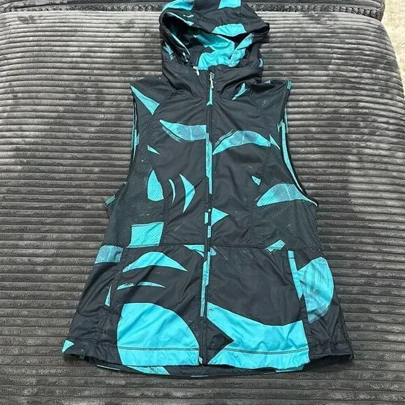 Lululemon Pack It Packable Vest Hidden Hood Blue Black Women’s Size 6 - Picture 4 of 12